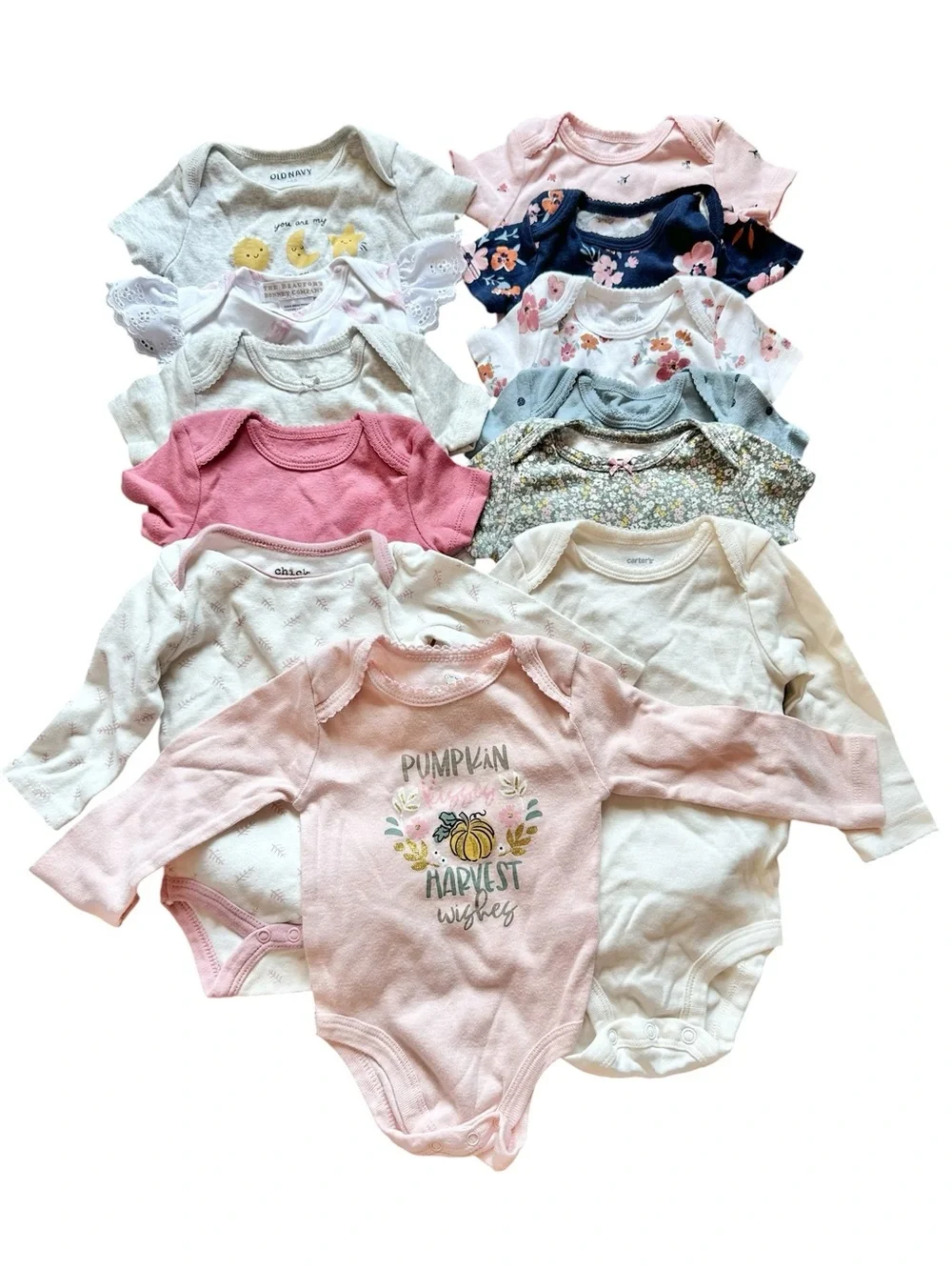 Baby girl 12 piece Sz 3-6 Months bodysuit clothing lot in various brands